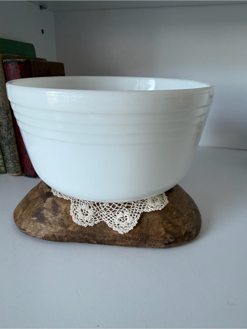 Vintage White Milk Glass PYREX Mixing Bowl